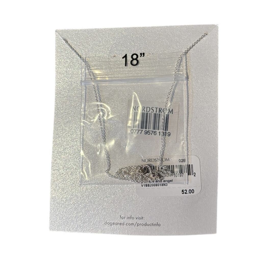 DOGEARED Guardian Angel Silver Necklace 18” Chain + Angel Wing Charm | NWT - Picture 3 of 3